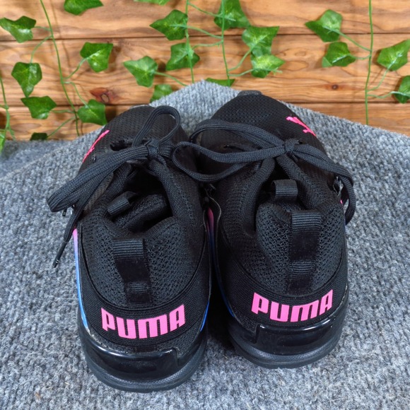 PUMA Axelion Girls Athletic Shoe Size 3 Running Training Black Pink 379275-01 - Picture 4 of 7